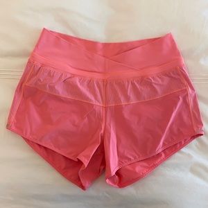 Lululemon Pace Shorts Pop Orange / Wagon Stripe